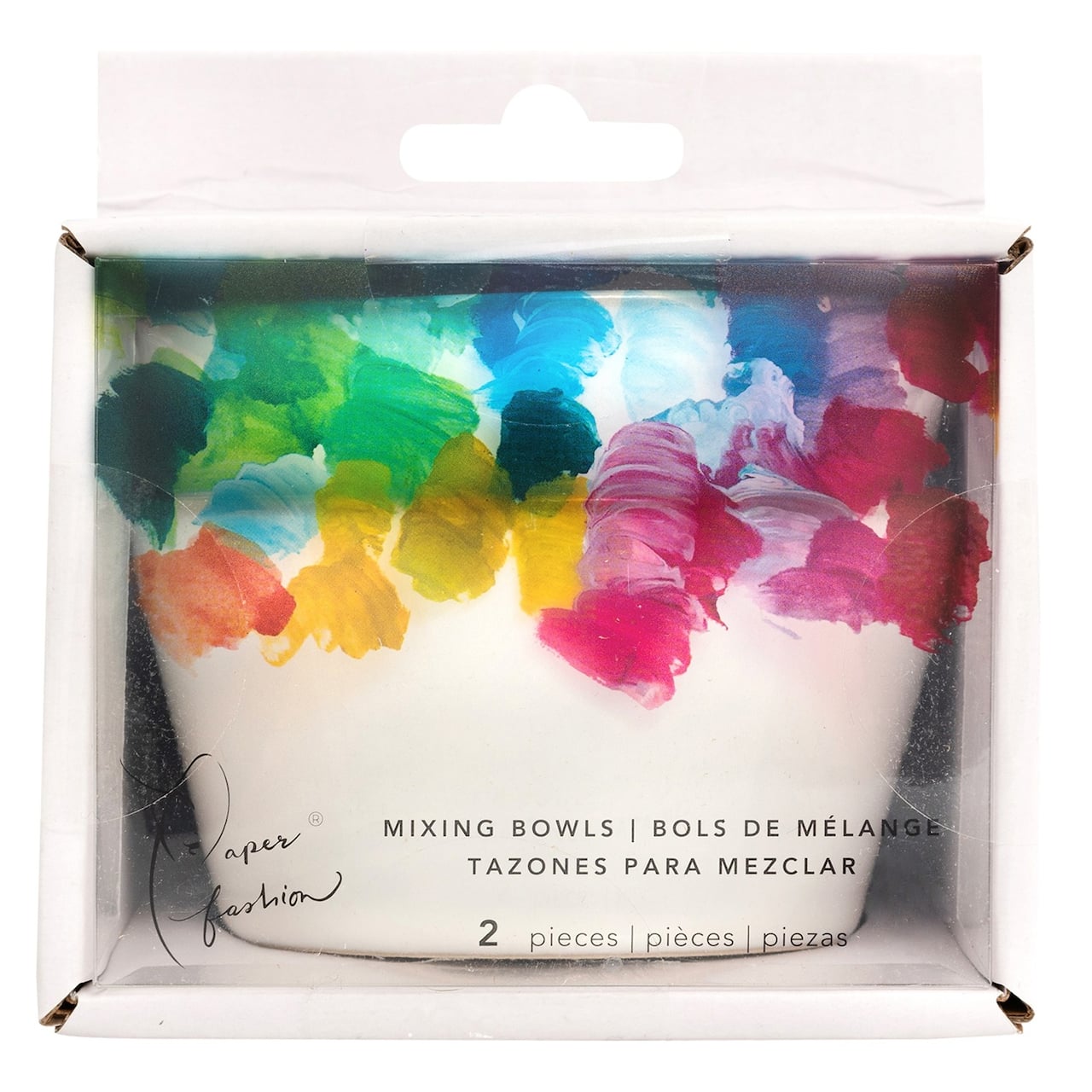American Crafts™ Paper Fashion 8oz. White Ceramic Paint Mixing Bowls, 2ct.